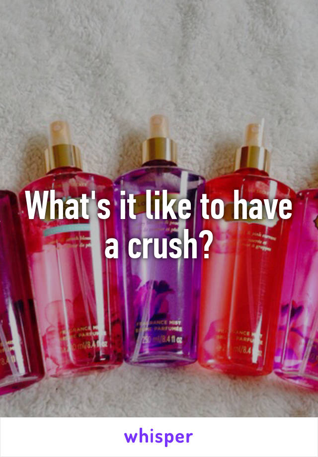 What's it like to have a crush?