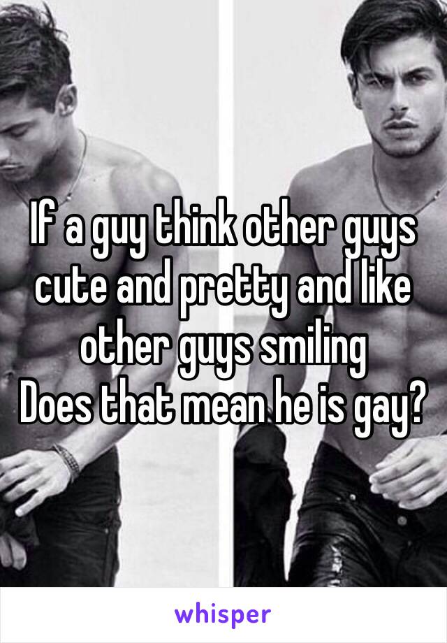 If a guy think other guys cute and pretty and like other guys smiling
Does that mean he is gay?