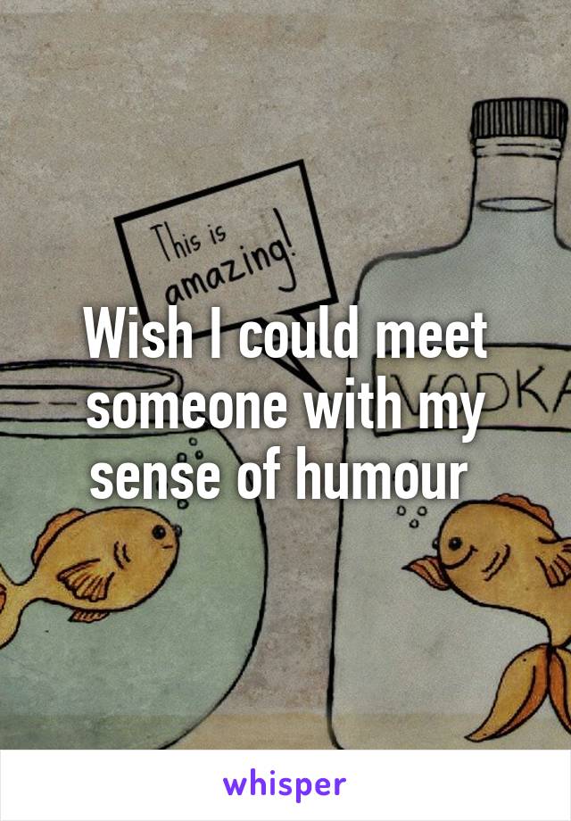 Wish I could meet someone with my sense of humour 