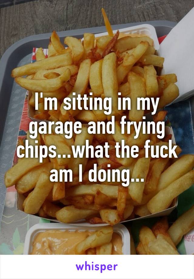 I'm sitting in my garage and frying chips...what the fuck am I doing...