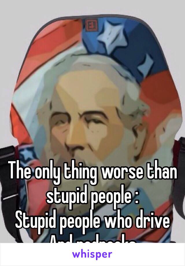 The only thing worse than stupid people :
Stupid people who drive
And rednecks 