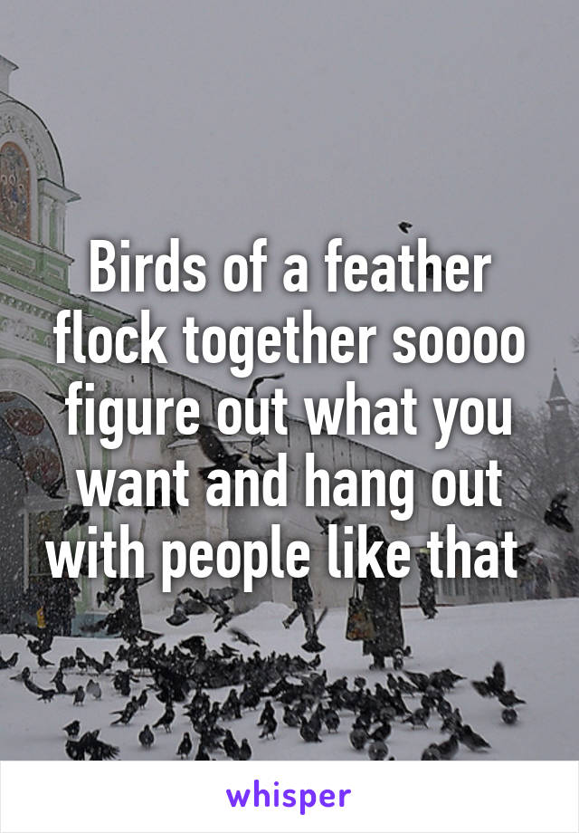 Birds of a feather flock together soooo figure out what you want and hang out with people like that 
