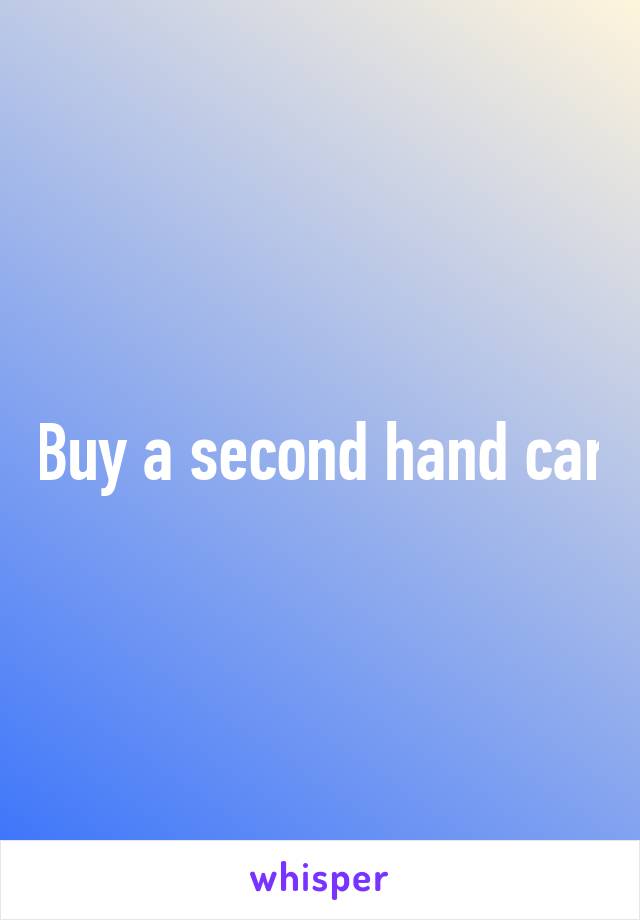 Buy a second hand car