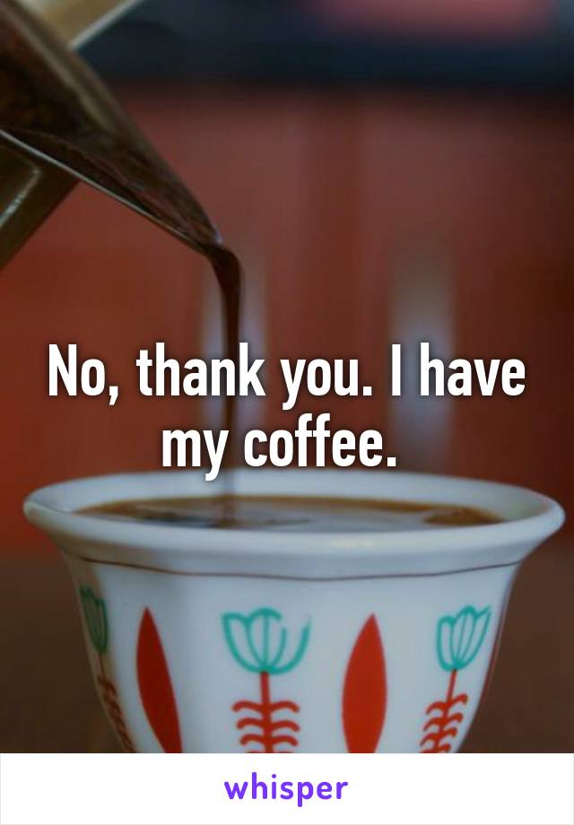 No, thank you. I have my coffee. 