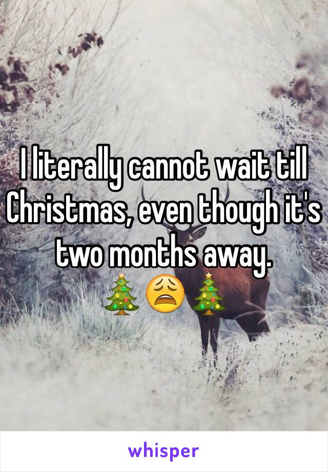 I literally cannot wait till Christmas, even though it's two months away. 
🎄😩🎄