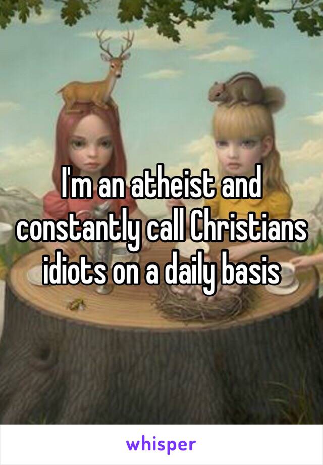 I'm an atheist and constantly call Christians idiots on a daily basis 