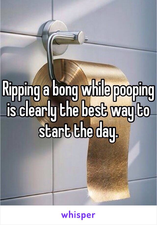 Ripping a bong while pooping is clearly the best way to start the day.