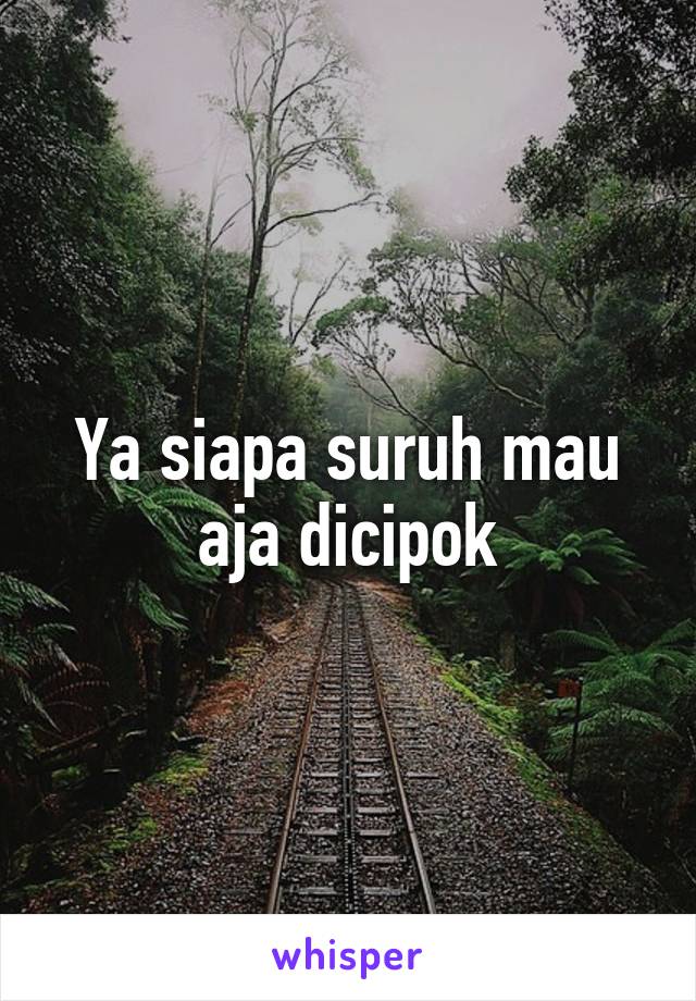 Ya siapa suruh mau aja dicipok