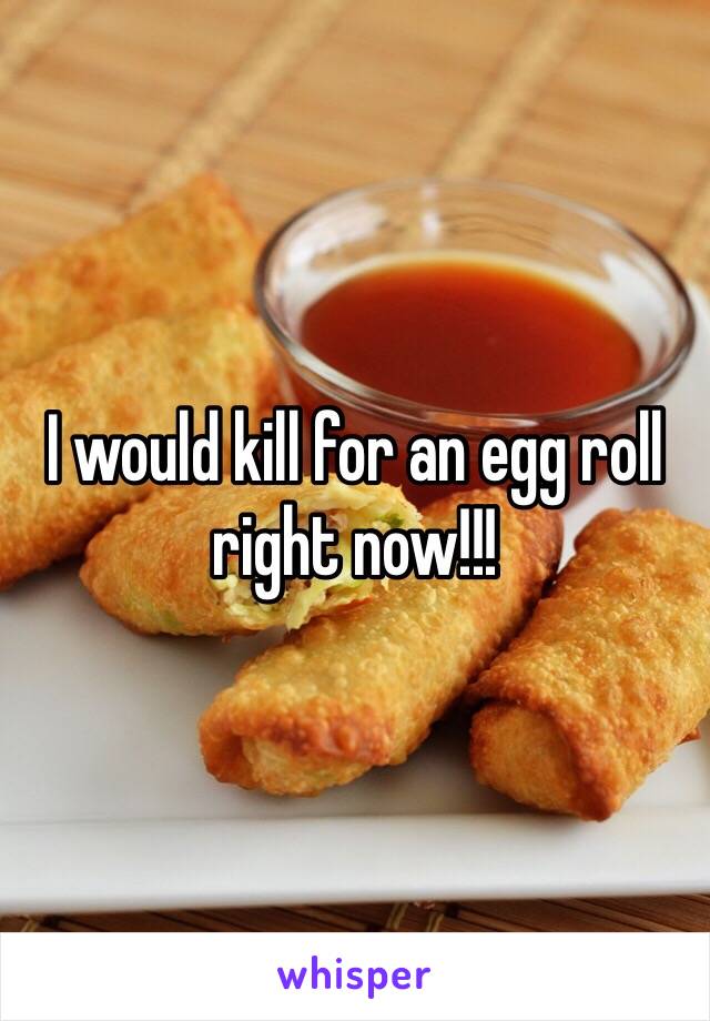 I would kill for an egg roll right now!!!