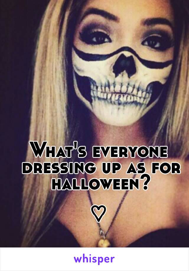 What's everyone dressing up as for halloween?

♡