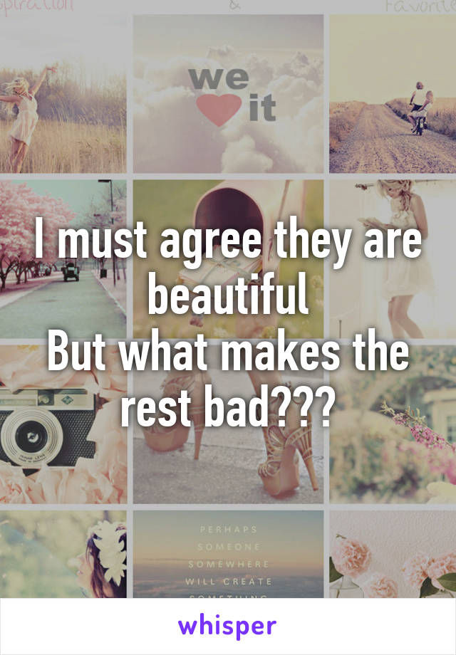 I must agree they are beautiful
But what makes the rest bad???