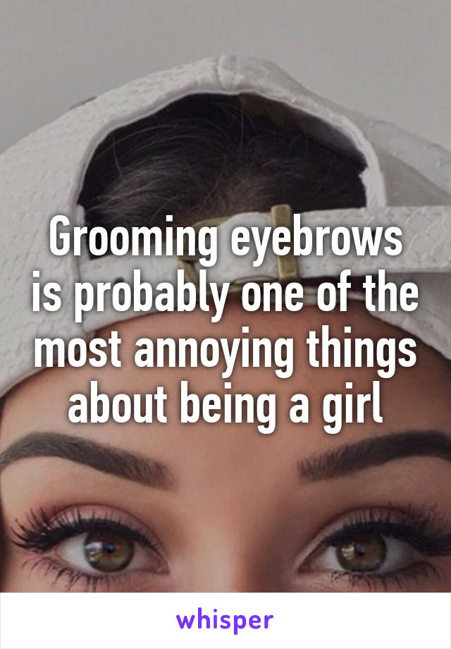 Grooming eyebrows is probably one of the most annoying things about being a girl