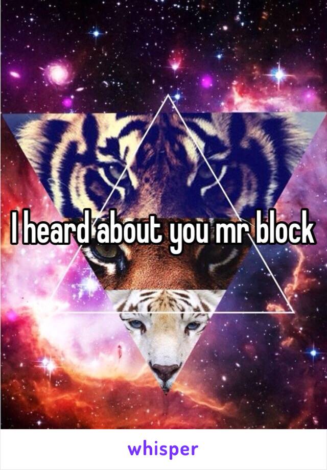 I heard about you mr block