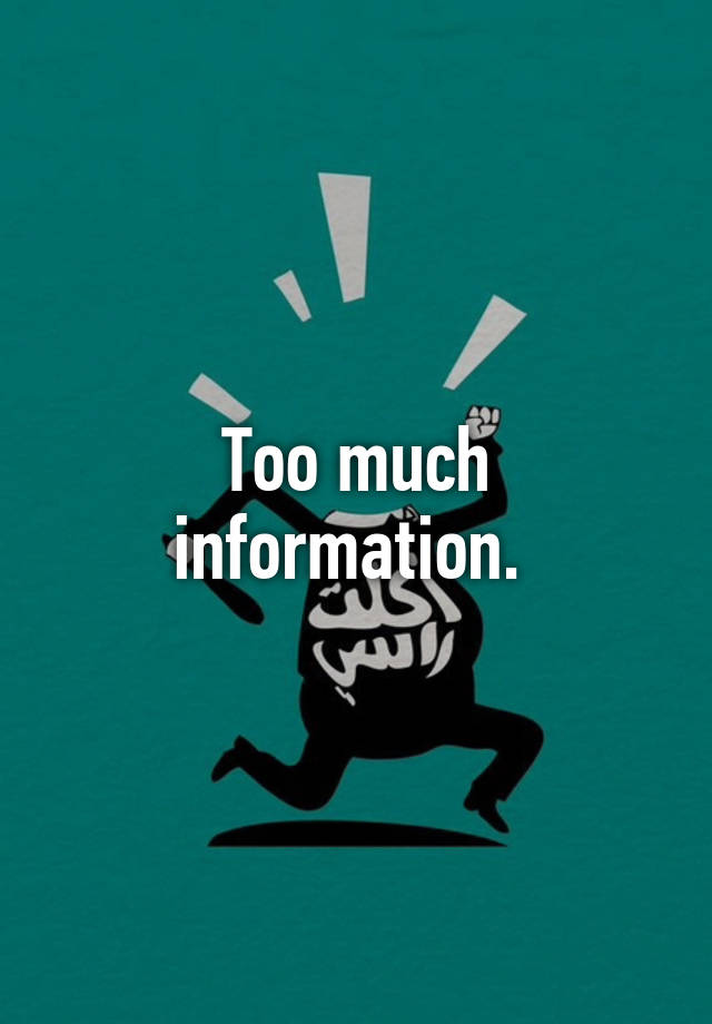 Other Phrases For Too Much Information