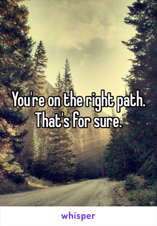 You're on the right path. That's for sure.