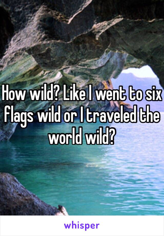 How wild? Like I went to six flags wild or I traveled the world wild?