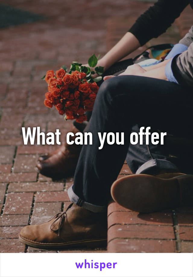 What can you offer 