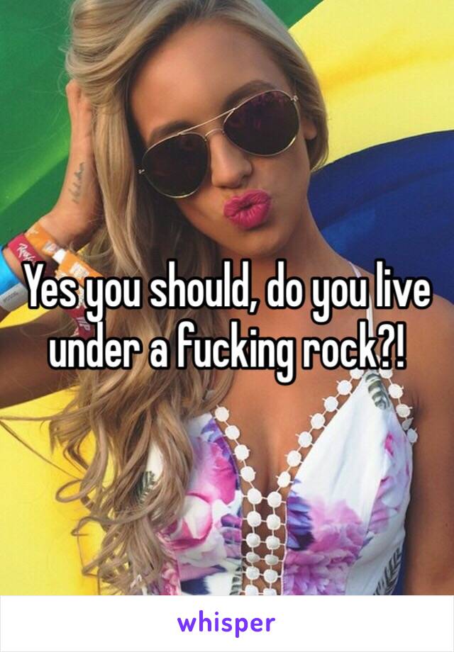 Yes you should, do you live under a fucking rock?!