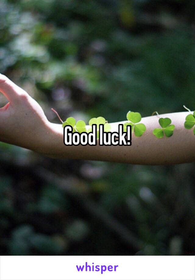 Good luck! 