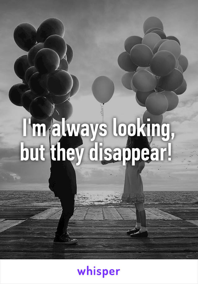 I'm always looking, but they disappear! 