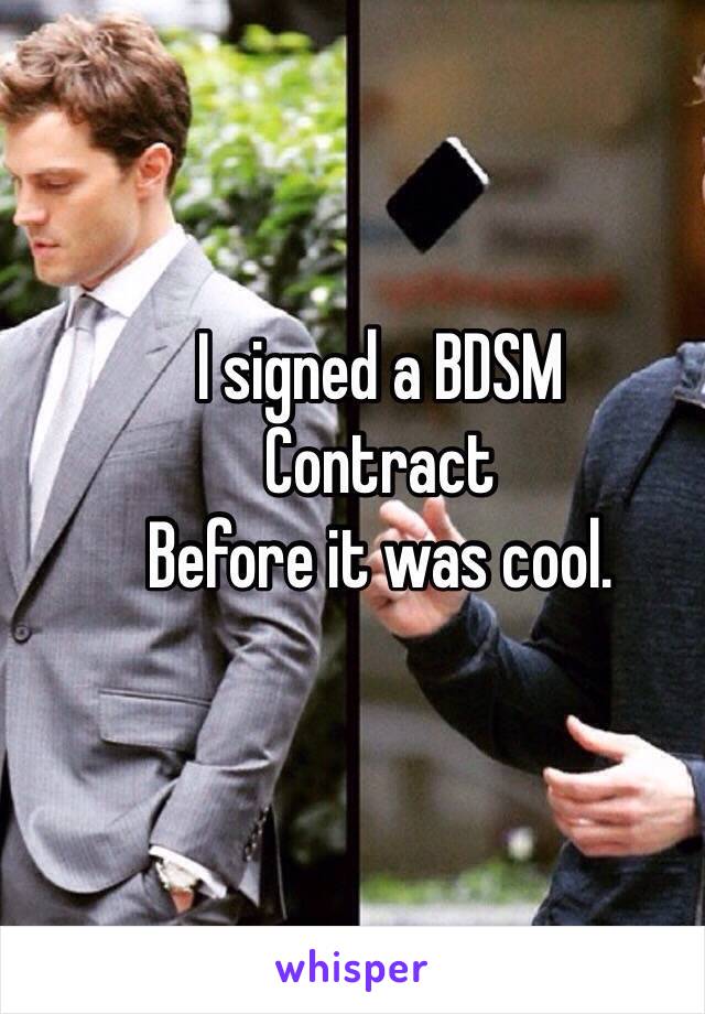 I signed a BDSM
Contract
Before it was cool. 