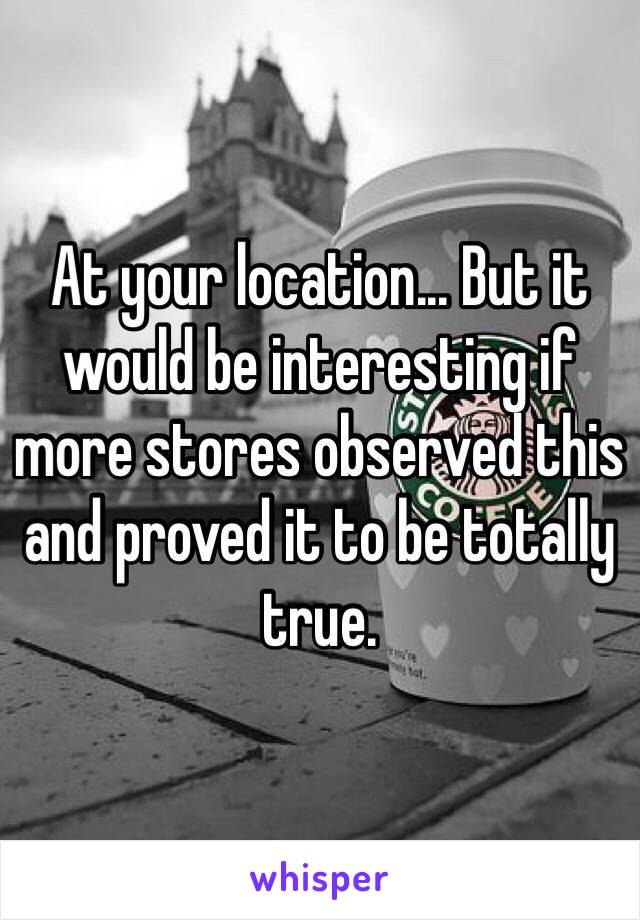 At your location... But it would be interesting if more stores observed this and proved it to be totally true.