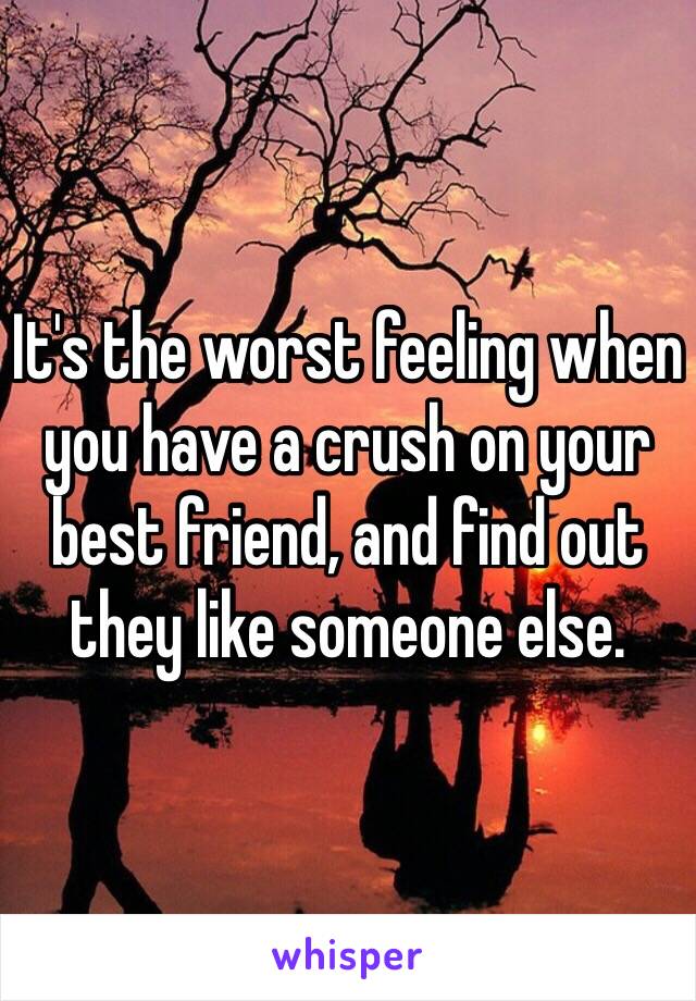 It's the worst feeling when you have a crush on your best friend, and find out they like someone else.