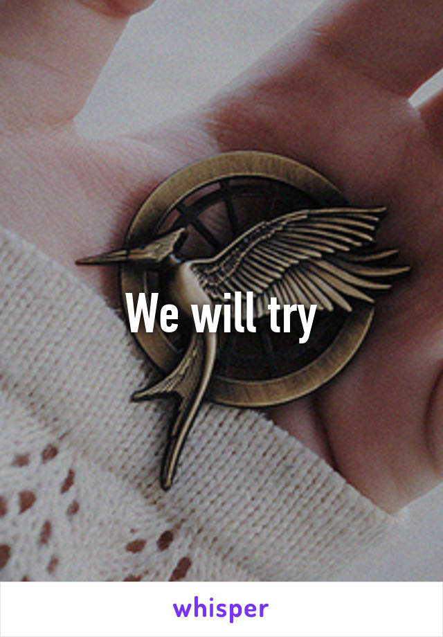 We will try