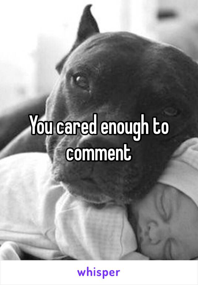 You cared enough to comment 