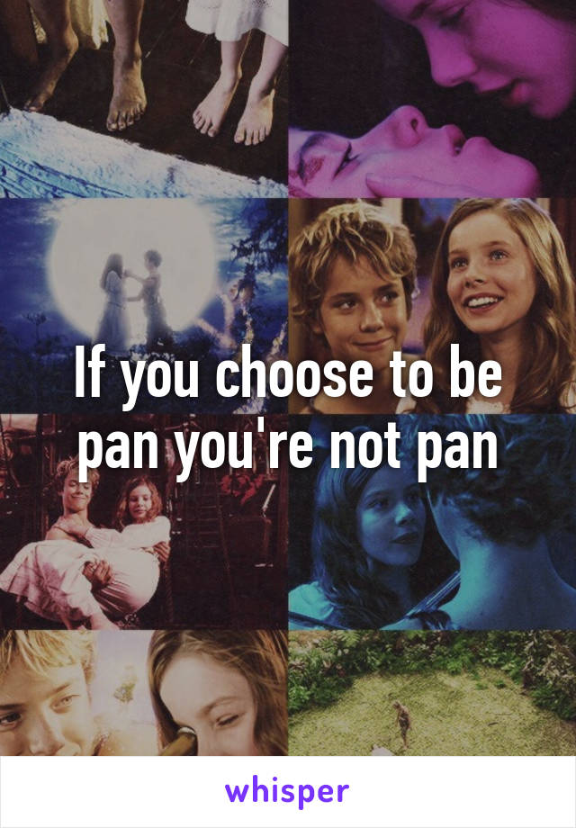If you choose to be pan you're not pan