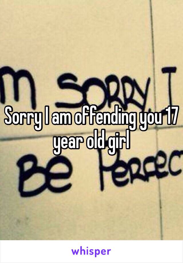 Sorry I am offending you 17 year old girl