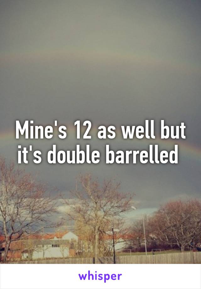 Mine's 12 as well but it's double barrelled 