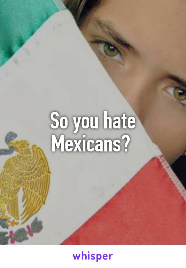 So you hate Mexicans? 