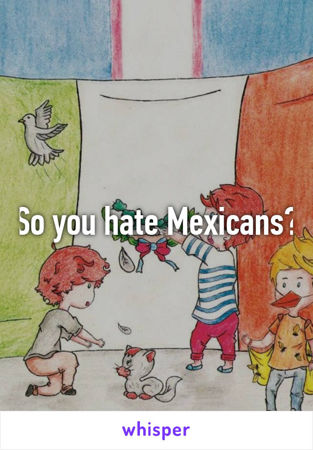 So you hate Mexicans?
