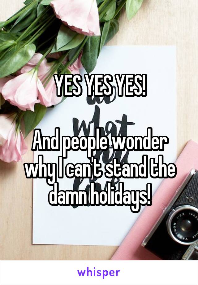 YES YES YES!

And people wonder why I can't stand the damn holidays!