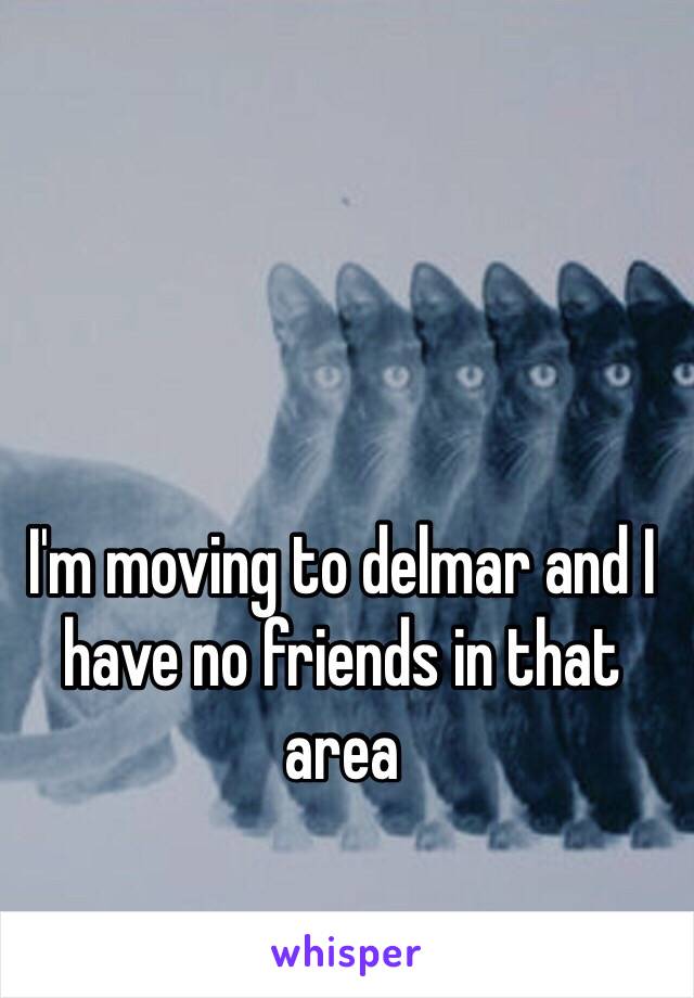 I'm moving to delmar and I have no friends in that area
