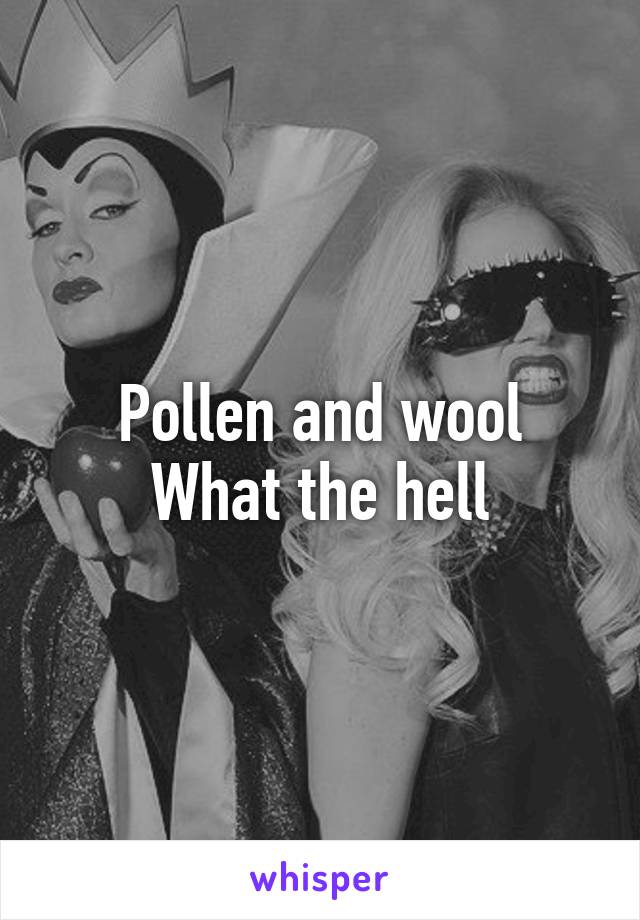 Pollen and wool
What the hell