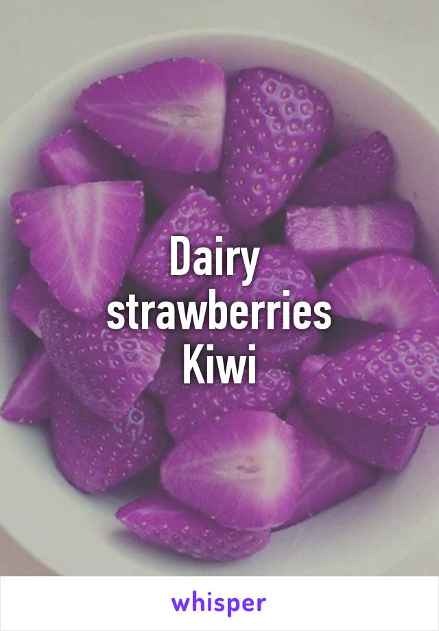 Dairy 
strawberries
Kiwi