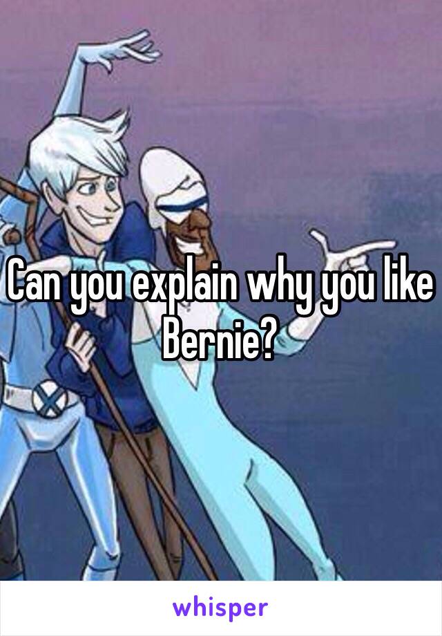 Can you explain why you like Bernie?