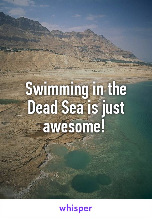Swimming in the Dead Sea is just awesome! 