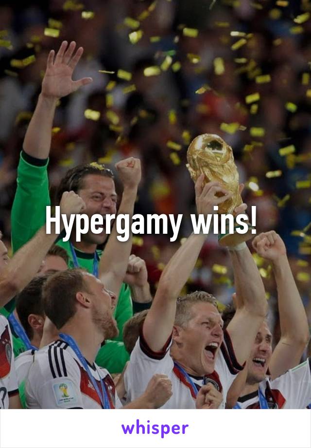 Hypergamy wins! 