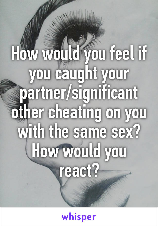 How would you feel if you caught your partner/significant other cheating on you with the same sex? How would you react?