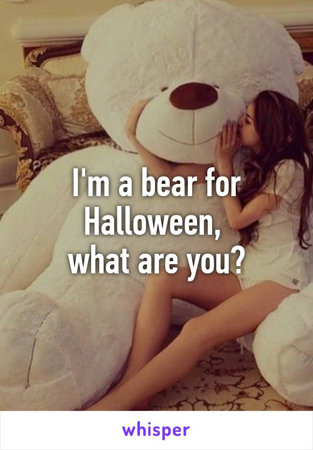 I'm a bear for Halloween, 
what are you?