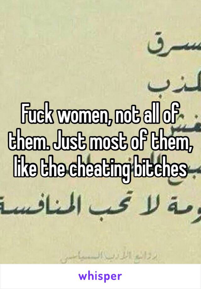 Fuck women, not all of them. Just most of them, like the cheating bitches 