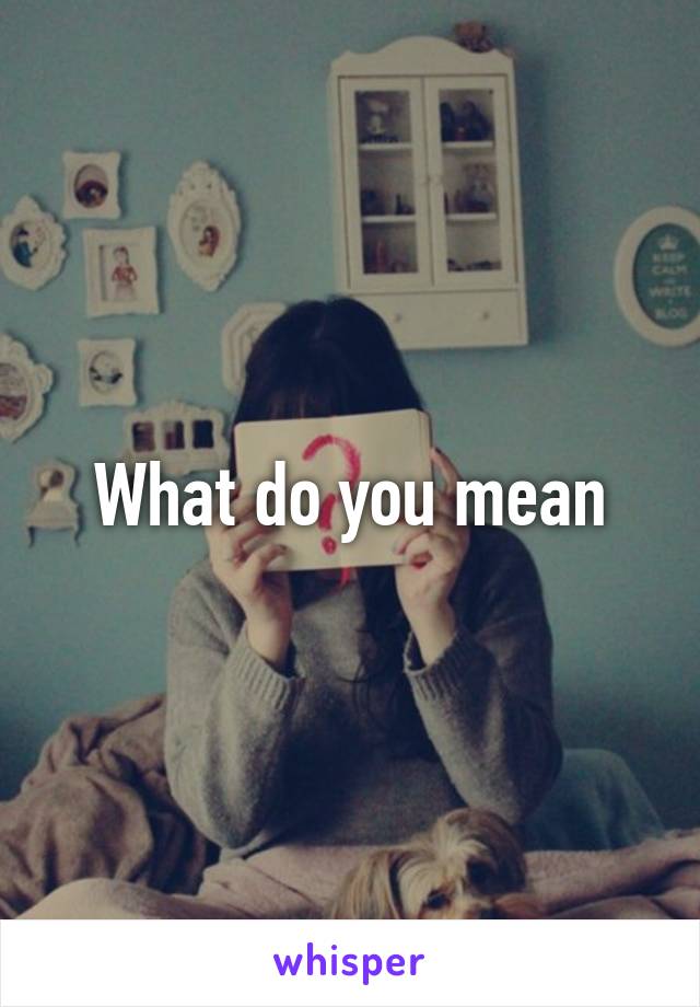What do you mean