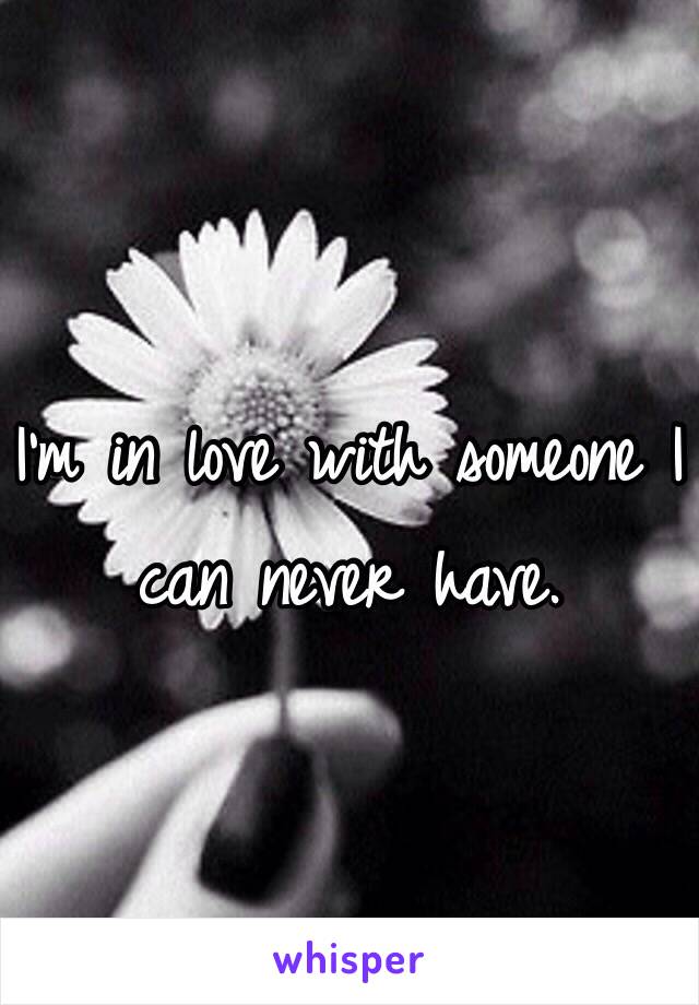 I'm in love with someone I can never have. 