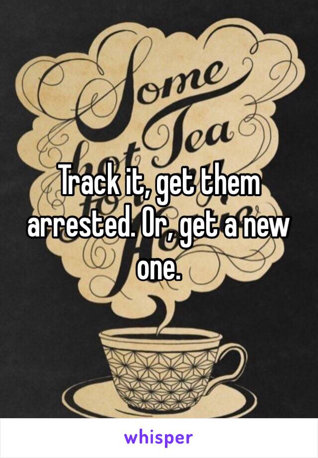 Track it, get them arrested. Or, get a new one. 
