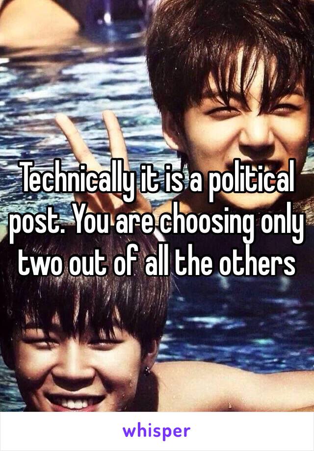 Technically it is a political post. You are choosing only two out of all the others 