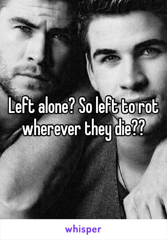 Left alone? So left to rot wherever they die??