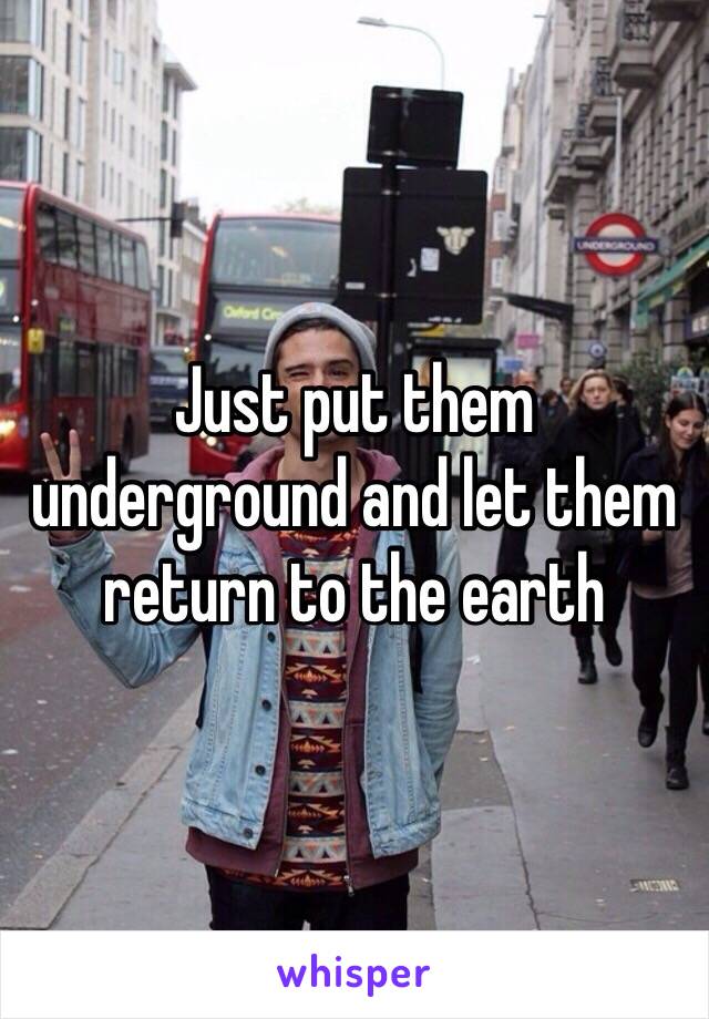 Just put them underground and let them return to the earth